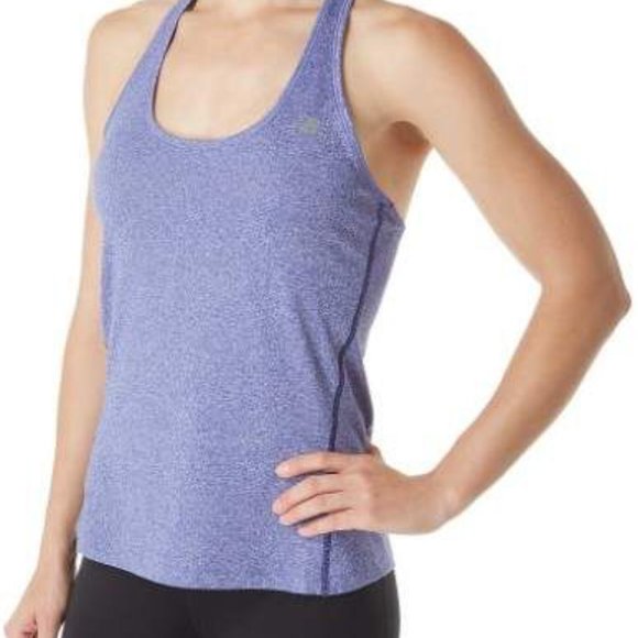 New Balance Heathered Jersey NB Dry Racerback Tank Cloud Heather size Large - Picture 1 of 10